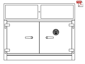 trade show safe, safe with LED lighting, exhibitor safe, showcase case, electronic lock safe, trade show display case, B2748-DD-SM